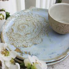 Teller Dani Blume groß Himmel