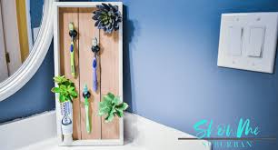 The toothbrush holder is made out of a wooden board of good thickness. How To Make A Decorative Toothbrush Storage Unit Showme Suburban