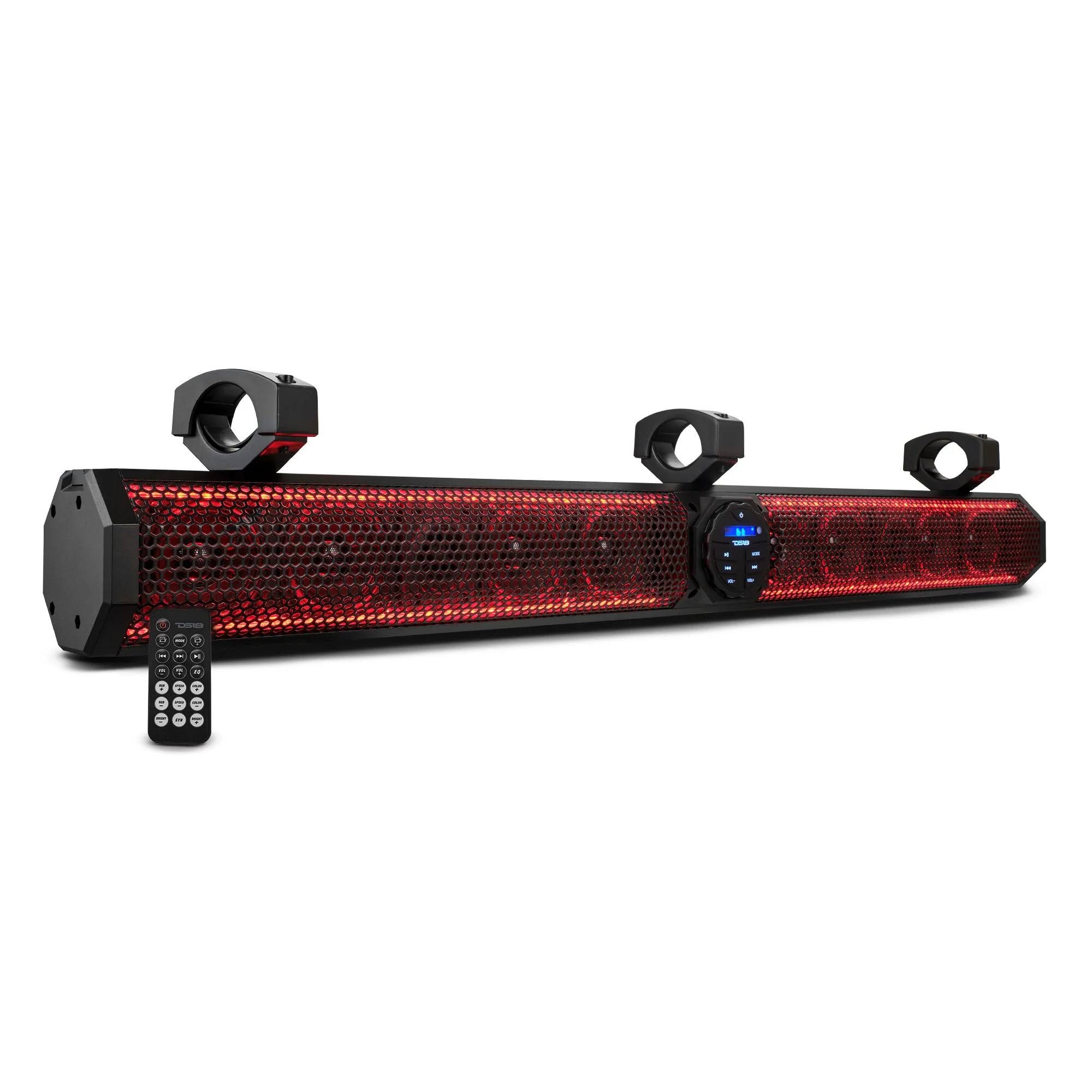 DS18 37" Marine Amplified Sound Bar with Bluetooth 1200W with 10 Speaker System RGB LED