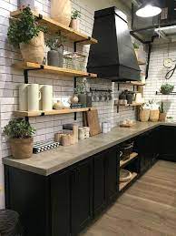 Soften the look by decorating with dried flowers and rustic baskets. Components For Industrial Style Kitchen Decoration Kitchen Countertop Trends Rustic Industrial Kitchen Industrial Decor Kitchen