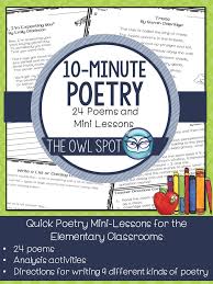 10 Minute Poetry Mini Lessons Makes Poetry Easy For Students And The Teacher Poetry Lessons Elementary Teaching Poetry Mini Lessons