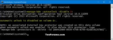 Windows 10 (64 bit) version:1.9.2 licence: Turn On Or Off Auto Unlock For Bitlocker Drive In Windows 10 Tutorials