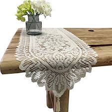 Janef beige handmade crochet doilies cotton table runner lace doilies doily oval dresser scarves for bedrooms,16 by 35 inches. Top 20 Best Vintage Table Runners Of 2021 Reviews