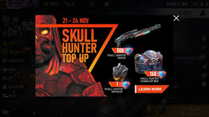 We have now in the site 80 articles and 1,304 edit and need all the help to make the wiki bigger! Skull Hunter Top Up Event Black Winter Garena Free Fire Grena Free Fire Free Fire New Update