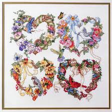 Rubber stamps by frantic stamper. Finished Cross Stitch Pieces New Finished Cross Stitch Four Seasons Finished Cross Stitch Home Decor Gift Crafts Constructoravigil Com