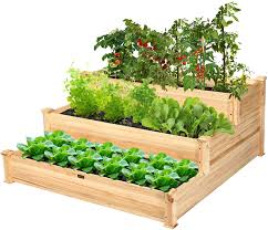 How do raised beds save so much time? Amazon Com Giantex 3 Tier Raised Garden Bed Wood Elevated Planter Box Vegetable Flower Growing Bed Kit Outdoor Planting Container For Backyard Lawn Patio Planter Raised Beds Easy Assembly 49 X49 X22 Garden Outdoor