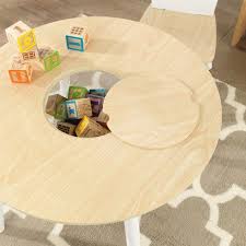 Round Table And Chair White Natural Set Of 2 Kidkraft Target Round Table And Chairs Round Storage Table Storage