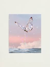 This was my first time making . Vintage Aesthetic Sparkly Butterfly Pastel Sunset Beach Photographic Print By Samararibas Redbubble