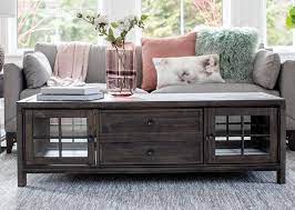 The crosby round coffee table has an industrial style. Churchill Storage Coffee Table Carob Urban Barn