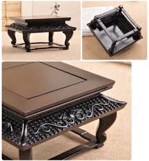Ebony Wood Carved Display Square Rack Bonsai Pot Vase Statue Base Stand  Decor