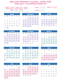 This 2021 summer holiday calendar and bucket list was created to help add a little fun, and take out the stress of planning summer activities for your kids. School Term Dates And Holidays Ireland 2020 2021 Printable Calendars