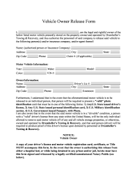 Fill out, securely sign, print or email your authorization to drive a motor vehicle instantly with signnow. Vehicle Release Form Fill Out And Sign Printable Pdf Template Signnow