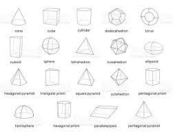 Faqs on three dimensional geometry. Basic 3d Geometric Shapes Isolated On White Background Vector 3d Geometric Shapes Geometric Shapes Geometric Shapes Art