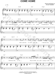 Onerepublic Come Home Sheet Music In C Major Transposable Download Print Sheet Music One Republic Music