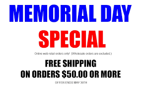 Usmj) announces usmj.com kick off a yearly special promotion where the entire store is marked down 15% for all of their products (some exclusions apply). Memorial Day Special Free Shipping Ki International Corporation