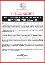 The electronic tax clearance (etc) system. Firs Nigeria On Twitter Facilitating Issuance Of 2020 Tax Clearance Certificate Tcc