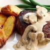 Here is our version of a beef steak with mushroom sauce recipe. 1