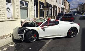 Find a used ferrari car for sale at desperateseller.co.uk. Ferrari Spider Left A Wreck In Burnley After Wedding Couple Smash It Into A Wall Daily Mail Online