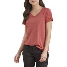 Dickies Womens Heritage V Neck Cuffed T Shirt