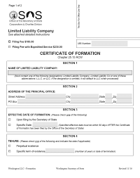 The articles of organization is the document that you'll file with the secretary of state's office (or similar division) in the state where you are forming your llc. Llc Washington How To Start An Llc In Washington Truic