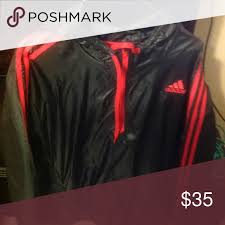 Black And Red Adidas Jacket 2xl Black And Red Adidas Windbreaker Adidas Windbreaker Red Adidas Black And Red