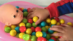 Baby Doll Bath Time In Gumballs Pretend Play Toys With Real Gum Balls Baby Dolls Pretend Play Toys Gumball