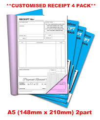 Custom fields render at the top right of your invoice and receipt. Office 50 X Personalised A5 Invoice Receipt Books 2 Part Office Supplies