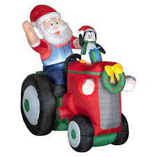 5 512 Ft X 3 117 Ft Lighted Santa Christmas Inflatable Lowes Com Inflatable Decorations Outdoor Christmas Outdoor Christmas Decorations