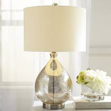 Teardrop Luxe Table Lamp Silver Mercury Glass Lamp Room Lamp Silver Table Lamps