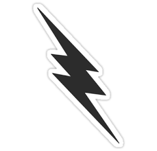Dark Gray Lightning Bolt Sticker By Spacealientees Lightning Bolt Black Lightning Bolt