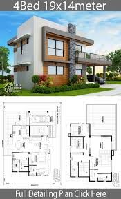 Home Design Plan 19x14m With 4 Bedrooms Home Design With Plansearch Architectural House Plans 4 Bedroom House Designs Model House Plan