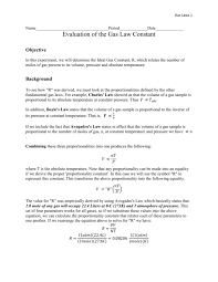 Ideal gas laws are used to find the species partial pressures and hence cathode exit pressure, pressure this information is in the form of tables of values as well as the equations for calculating the factor therefore, according to charles' law for an ideal gas at constant pressure, the volume will. Gas Laws Lab Teacher Notes