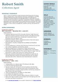 collections agent resume samples