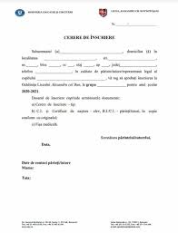 Absolvenții de gimnaziu, împreună cu părinții și diriginții lor, urmează să completeze fișa de opțiuni pentru admiterea la liceu. Model 1 Cerere Liceul Alexandru Cel Bun Botosani Facebook