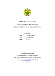We did not find results for: Artikel Pancasila Inkonsistensi Nilai Ni