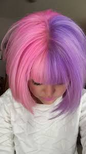 Hair tips for the diyer. 35 Unique Half And Half Hair Color Ideas For Cute Women Uniq Log Hair Color Pink Hair Color Purple Split Dyed Hair