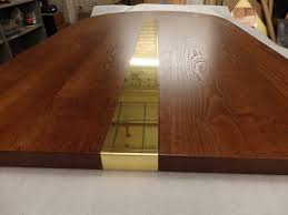 Brass Inlay To Oak Table Top Oak Table Top Oak Table Table