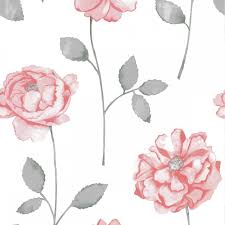 A collection of the top 42 gray wallpapers and backgrounds available for download for free. Vymura Trixiemay Floral Wallpaper White Grey Red 65845 Wallpaper From I Love Wallpaper Uk