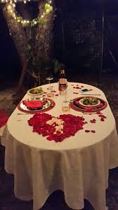 Spice up your romantic dinner with a dash (or two) of chile. Romantic Dinner Outdoors Romantic Table Set Red And White Decoration One Year Anniver Romantic Dinner Tables Romantic Dinners Romantic Dinner Table Setting