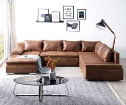Couch Abilene Braun 330x230 Cm Ottomane Variabel Schlaffunktion Wohnlandschaft