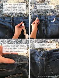 Allow the jeans to dry on the wooden hanger and try on your pants when they're dry. Fix Waistband Gap On Jeans With Elastic Sewing Elastic Sew Elastic Jeans Diy