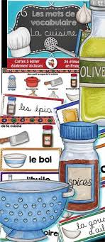 French Vocabulary Cards La Cuisine Mots De Vocabulaire Script Et Cursif Avec Images Mots De Vocabulaire Vocabulaire Vocabulaire Francais