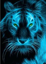 Blue Tigeran Illustration Of Fire Blue Tiger Tiger Pictures Tiger Art Animal Art