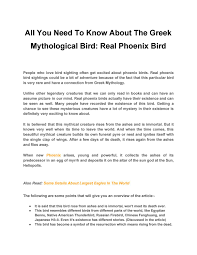 Phoenix and the surrounding areas of arizona are home to many birds from the smallest hummingbirds and parrots (likely pet escapees) to waterfowl and massive birds of prey. All You Need To Know About The Greek Mythological Bird Real Phoenix Bird By Pets Nurturing Issuu