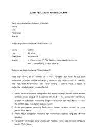 Contoh Surat Perjanjian Sewa Rumah Kontrakan Situs Properti Indonesia
