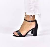 Black Leather Block Heel Sandals - Handmade Ankle Strap ...