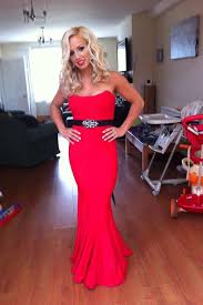 The concert to reunited the world. Red Ballgown Blonde Hair Red Lip Ball Gowns Dress Outfits Strapless Dress Formal