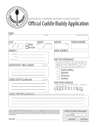 Official Cuddle Buddy Application Form - National Cuddle Buddy Association  - Fill Out, Sign Online and Download PDF | Templateroller