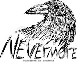 Versions of the raven include: Raven Crow Hand Gezeichnet Sketch Crow Rabe Hand Gezeichnete Zeichnung Text Nie Mehr Isoliert Auf Weiss Canstock