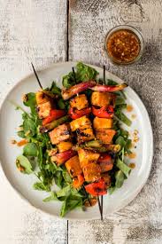 Brochettes De Tofu Du General Tao K Pour Katrine Recette Tofu Tofu Tofu General Tao